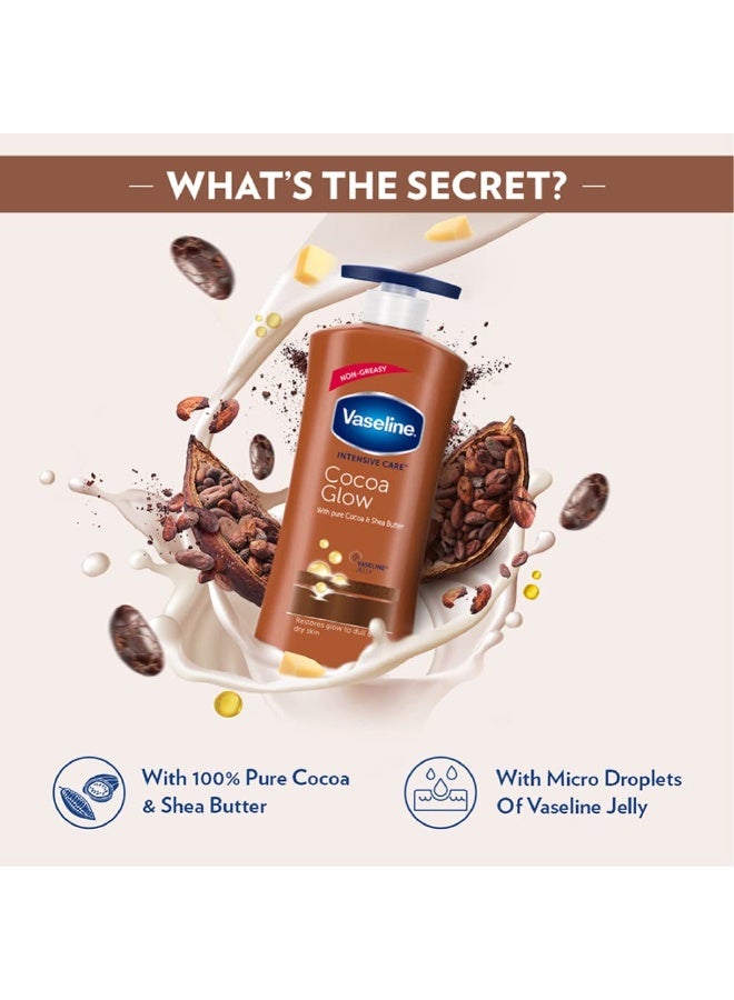 Vaseline Winter Care Combo: Cocoa Glow Lotion, 400Ml With Ponds Light Moisturiser 200Ml, For Soft & Glowing Skin - Image 3